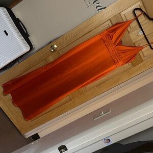 Fashion Nova Strapless Orange Dress